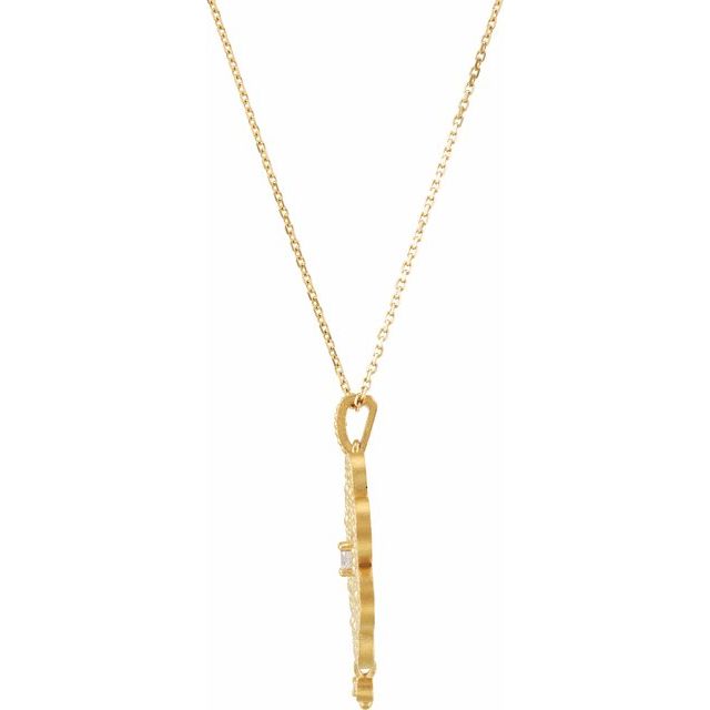 14K Yellow 1/10 CTW Granulated Design 18 Necklace