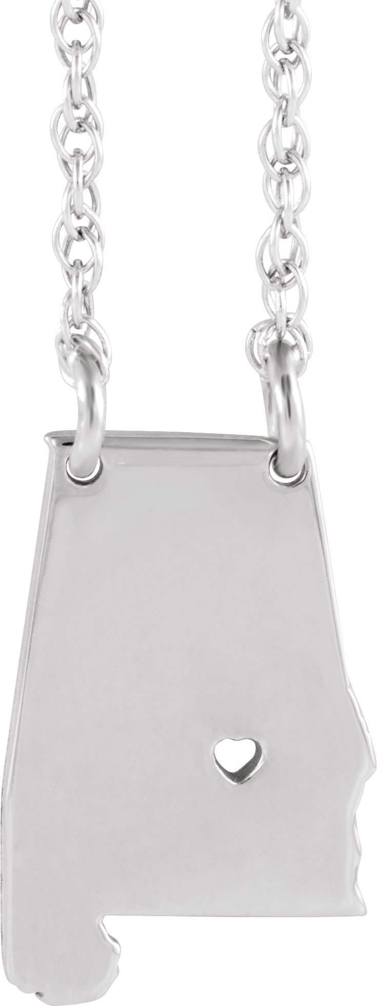 Engravable State with Heart-Pierced City Necklace