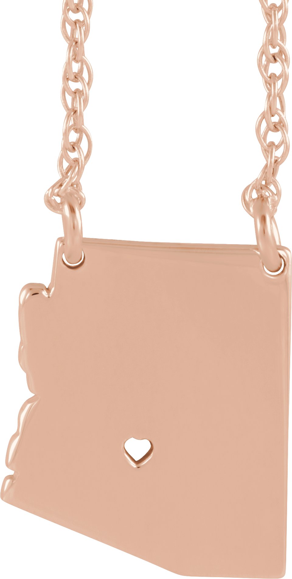 Engravable State with Heart-Pierced City Necklace