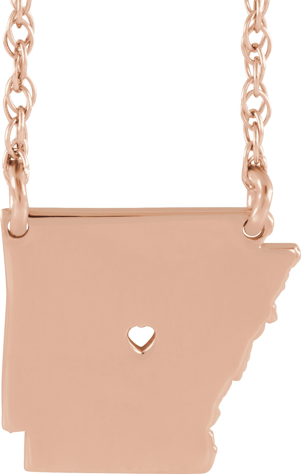 Engravable State with Heart-Pierced City Necklace