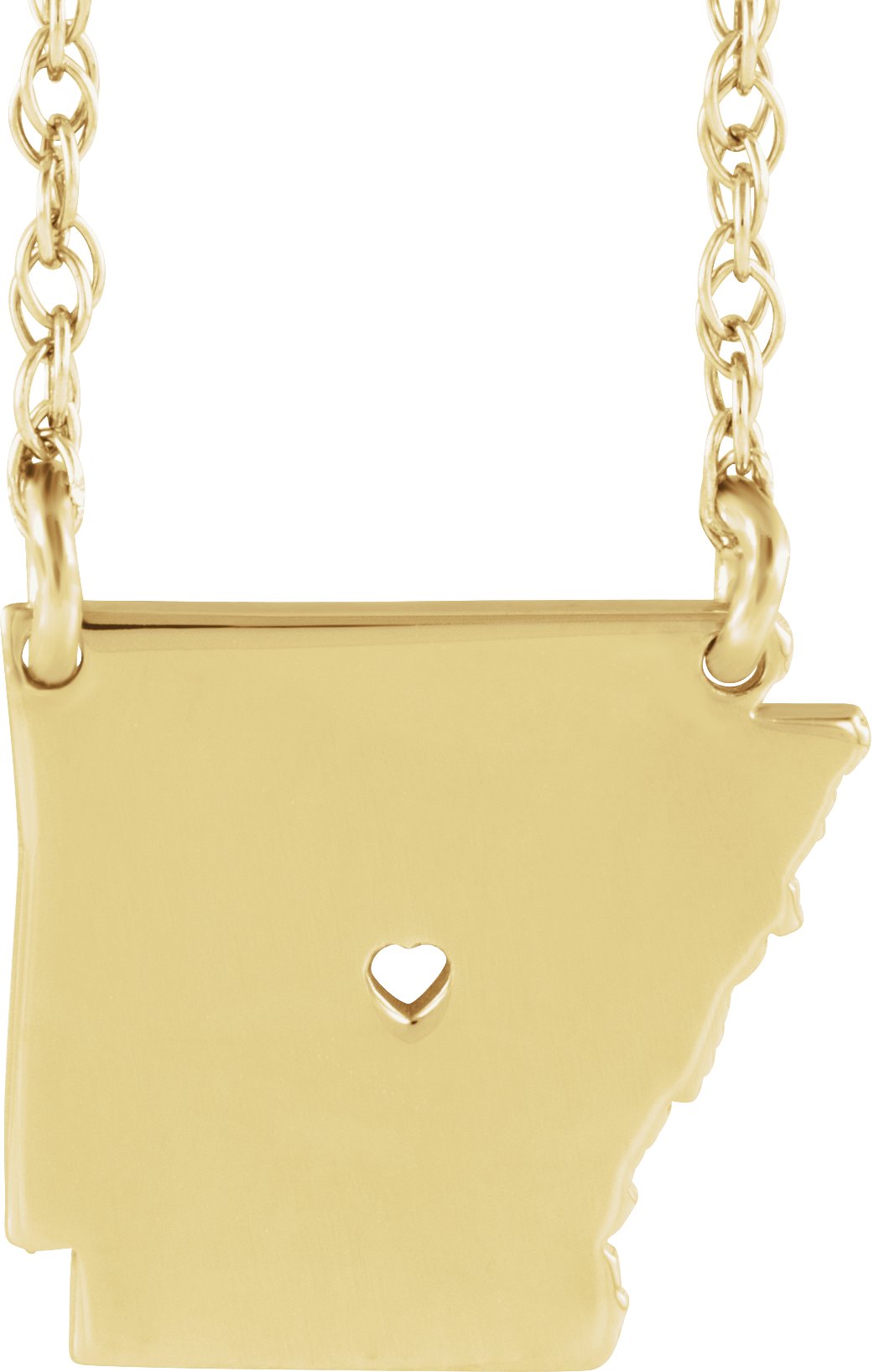 Engravable State with Heart-Pierced City Necklace