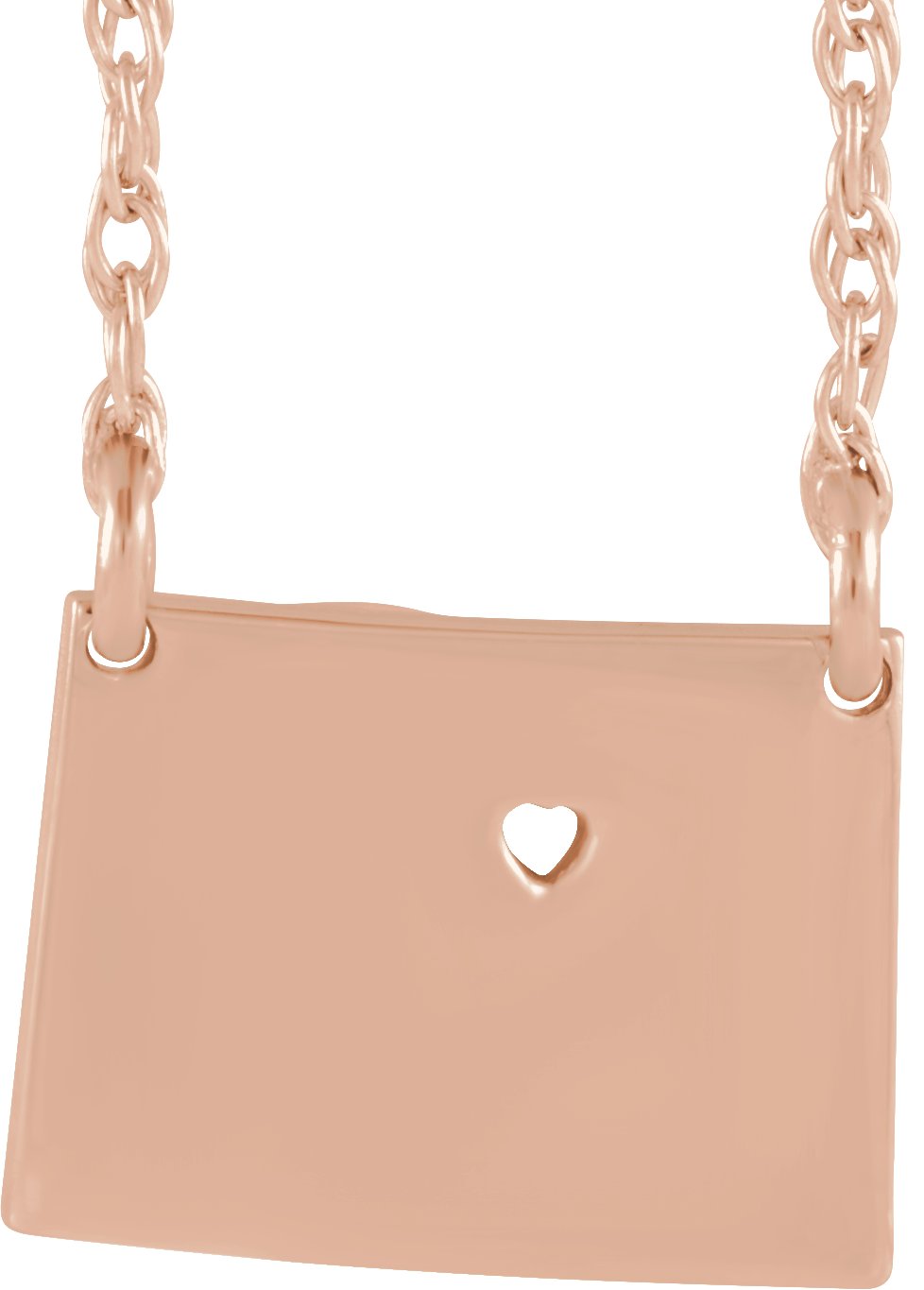 Engravable State with Heart-Pierced City Necklace