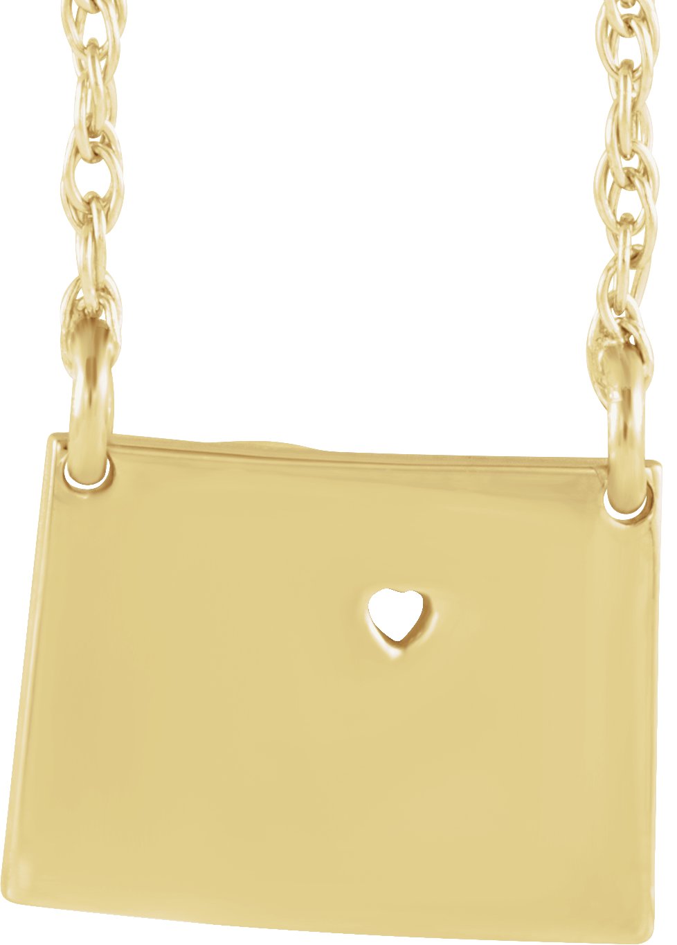 Engravable State with Heart-Pierced City Necklace