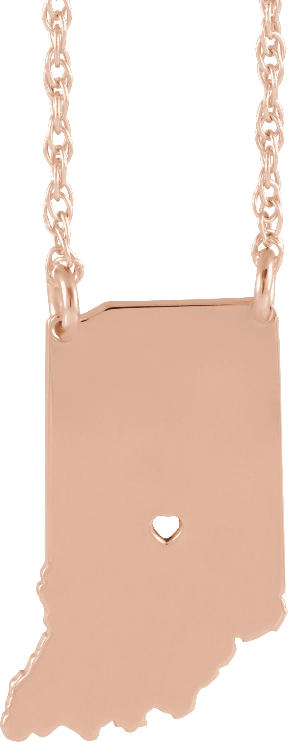 Engravable State with Heart-Pierced City Necklace