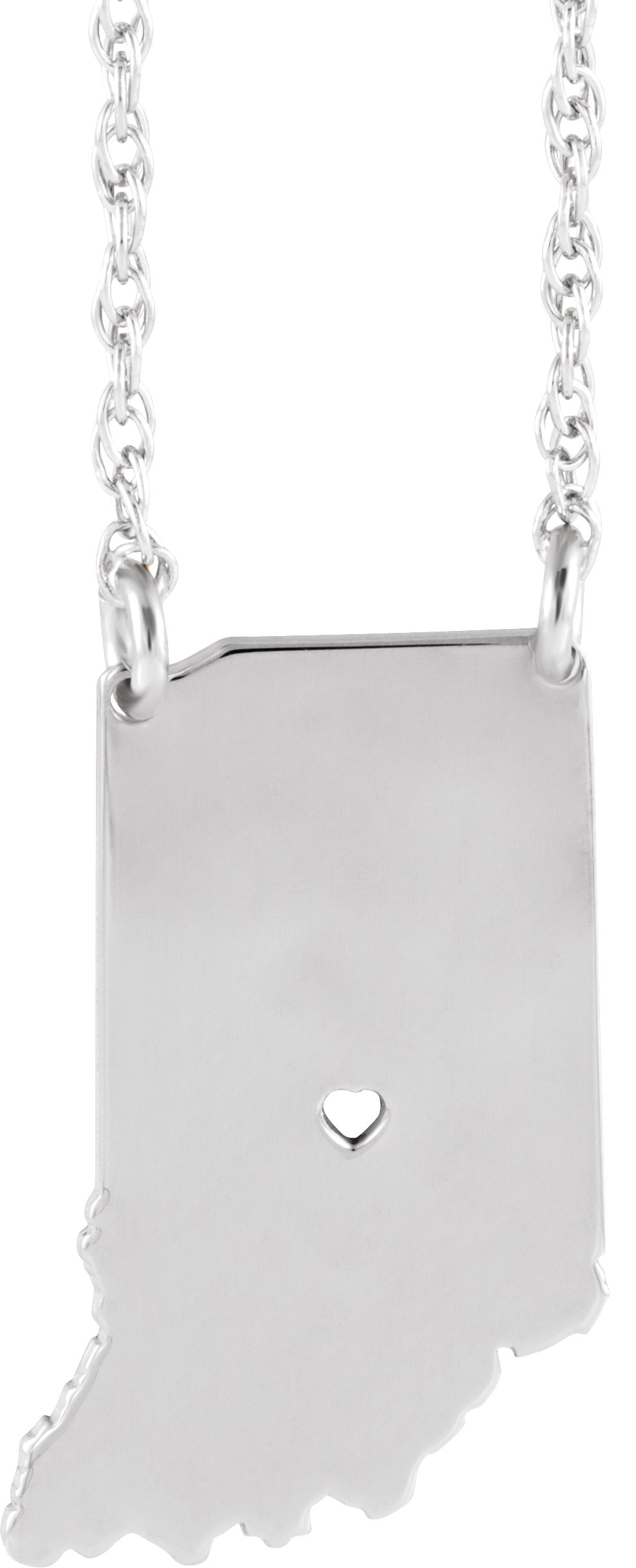 Engravable State with Heart-Pierced City Necklace