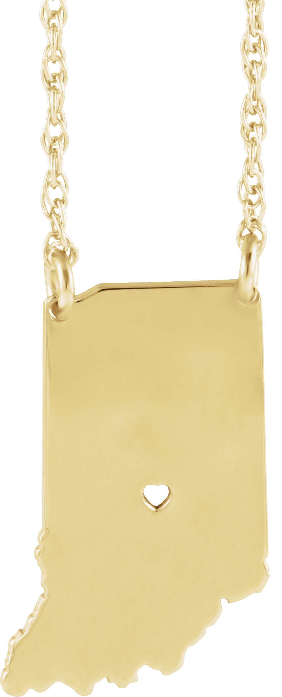 Engravable State with Heart-Pierced City Necklace