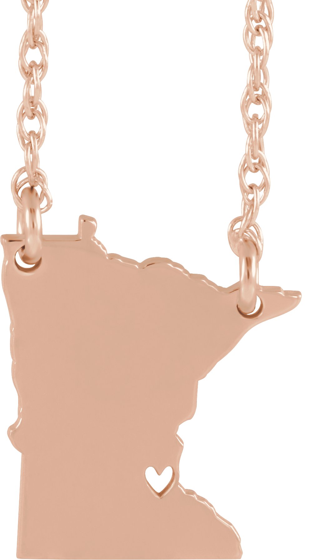 Engravable State with Heart-Pierced City Necklace