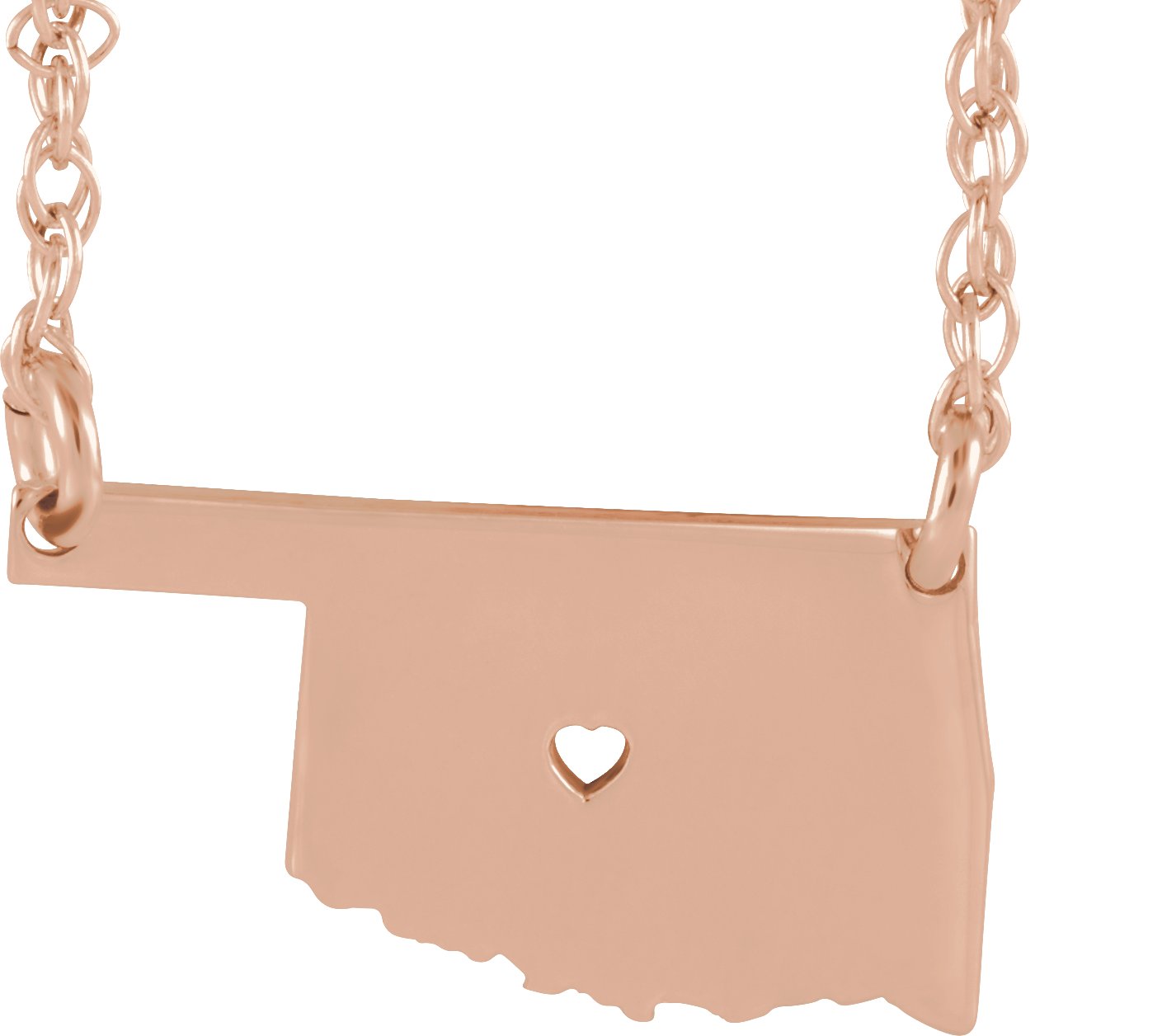 Engravable State with Heart-Pierced City Necklace
