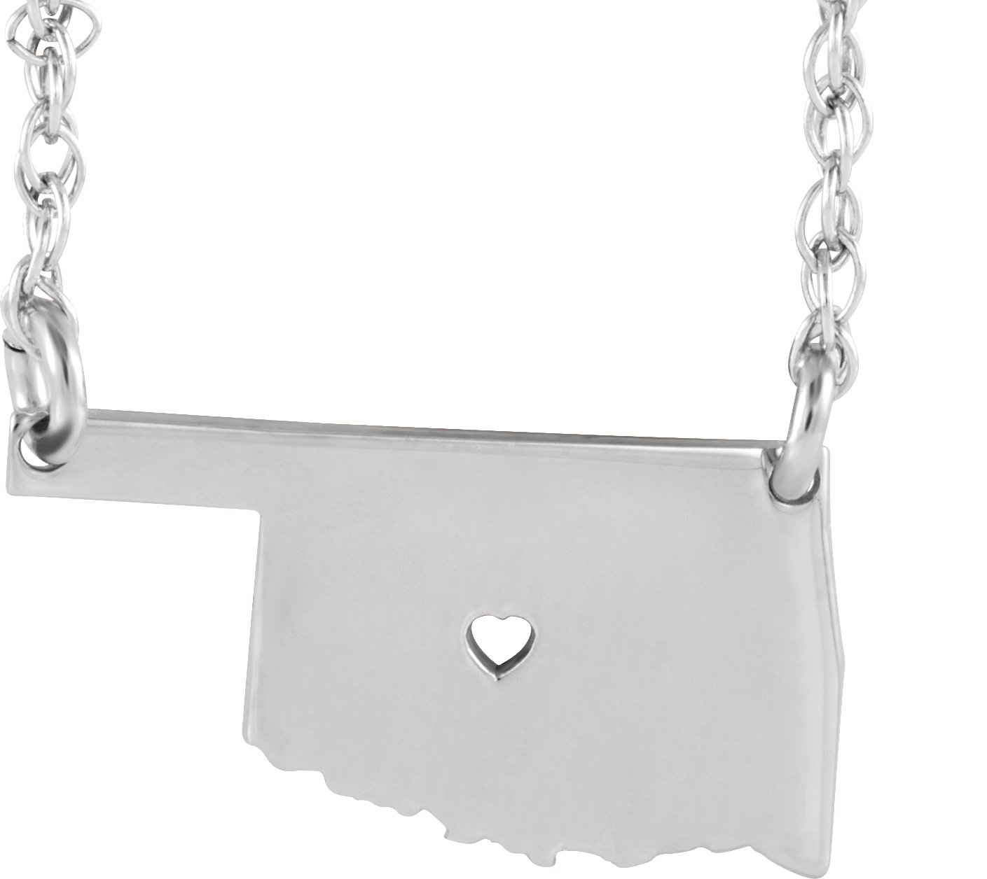 Engravable State with Heart-Pierced City Necklace