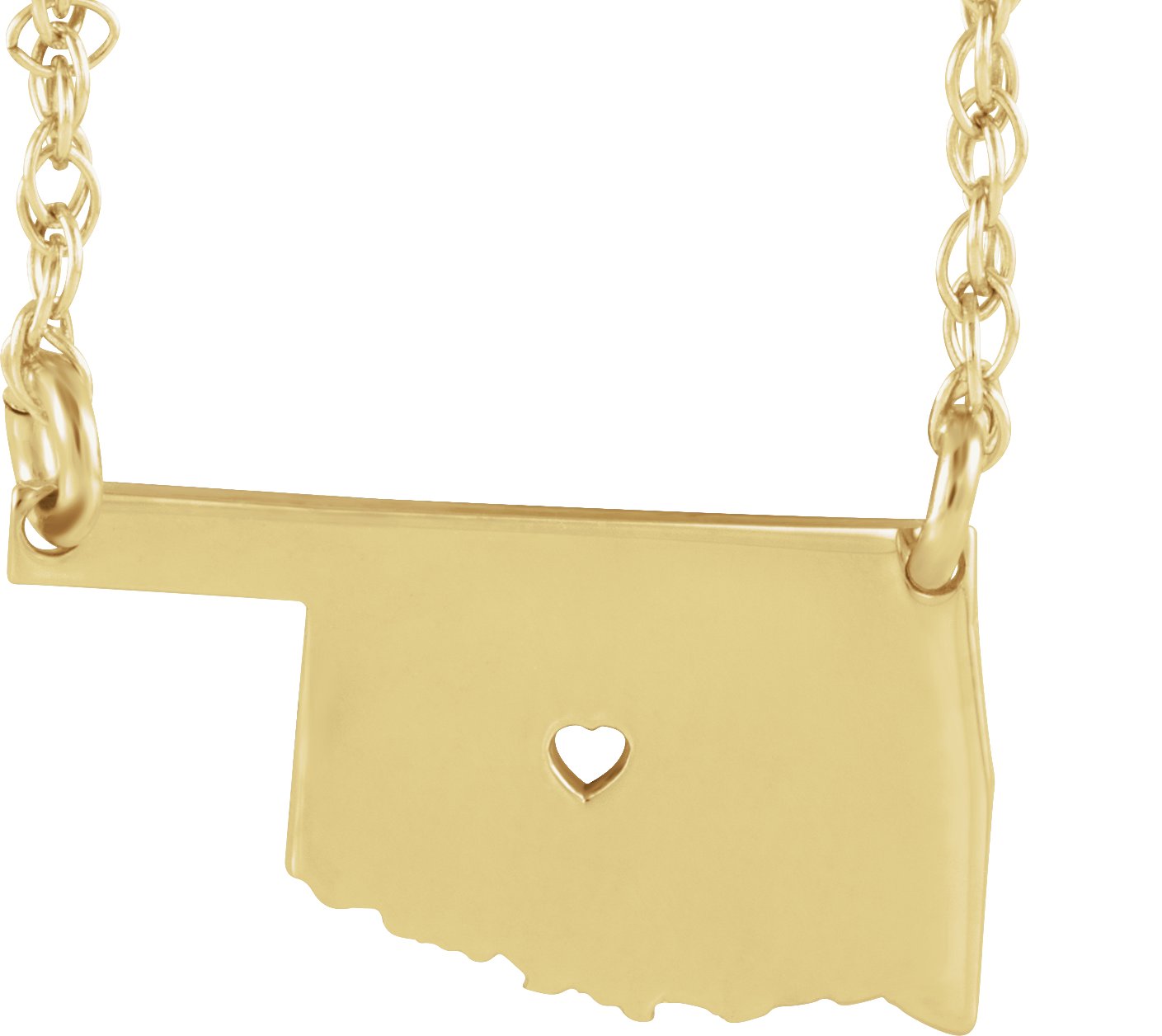 Engravable State with Heart-Pierced City Necklace