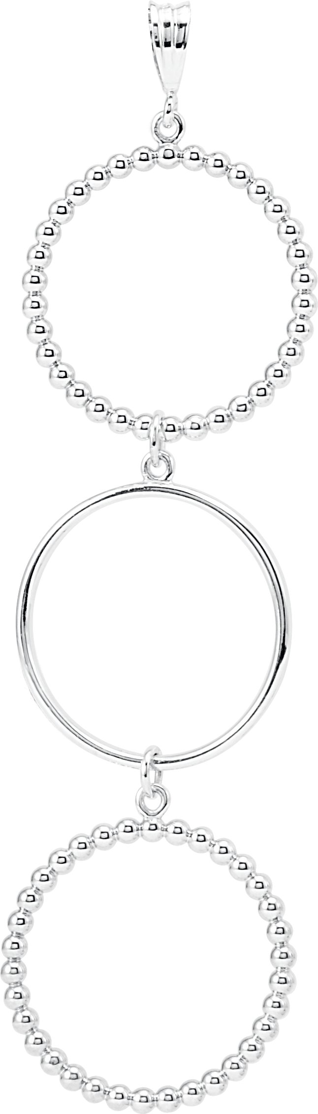 Sterling Silver Beaded Circle Pendant