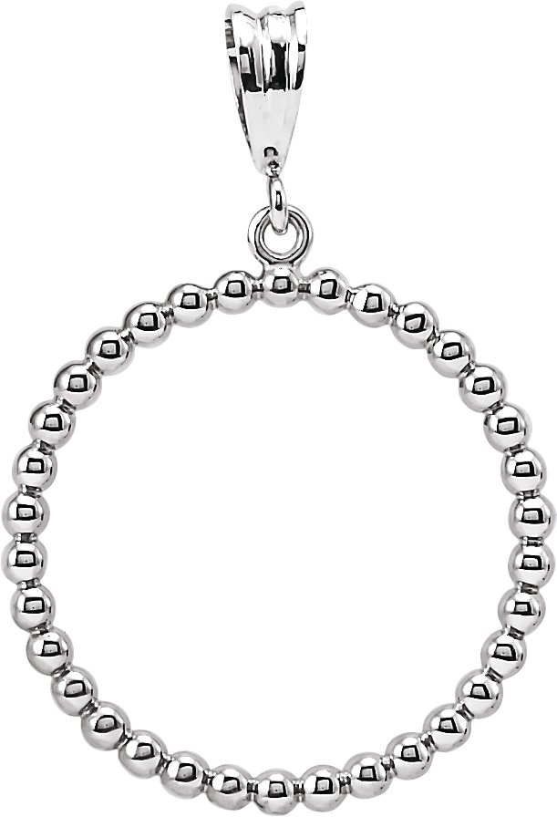 Sterling Silver Beaded Circle Silhouette Pendant Ref. 3403971