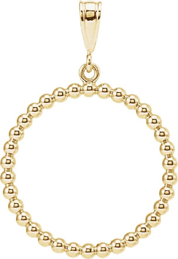 14K Yellow Beaded Circle Silhouette Pendant Ref. 3403990