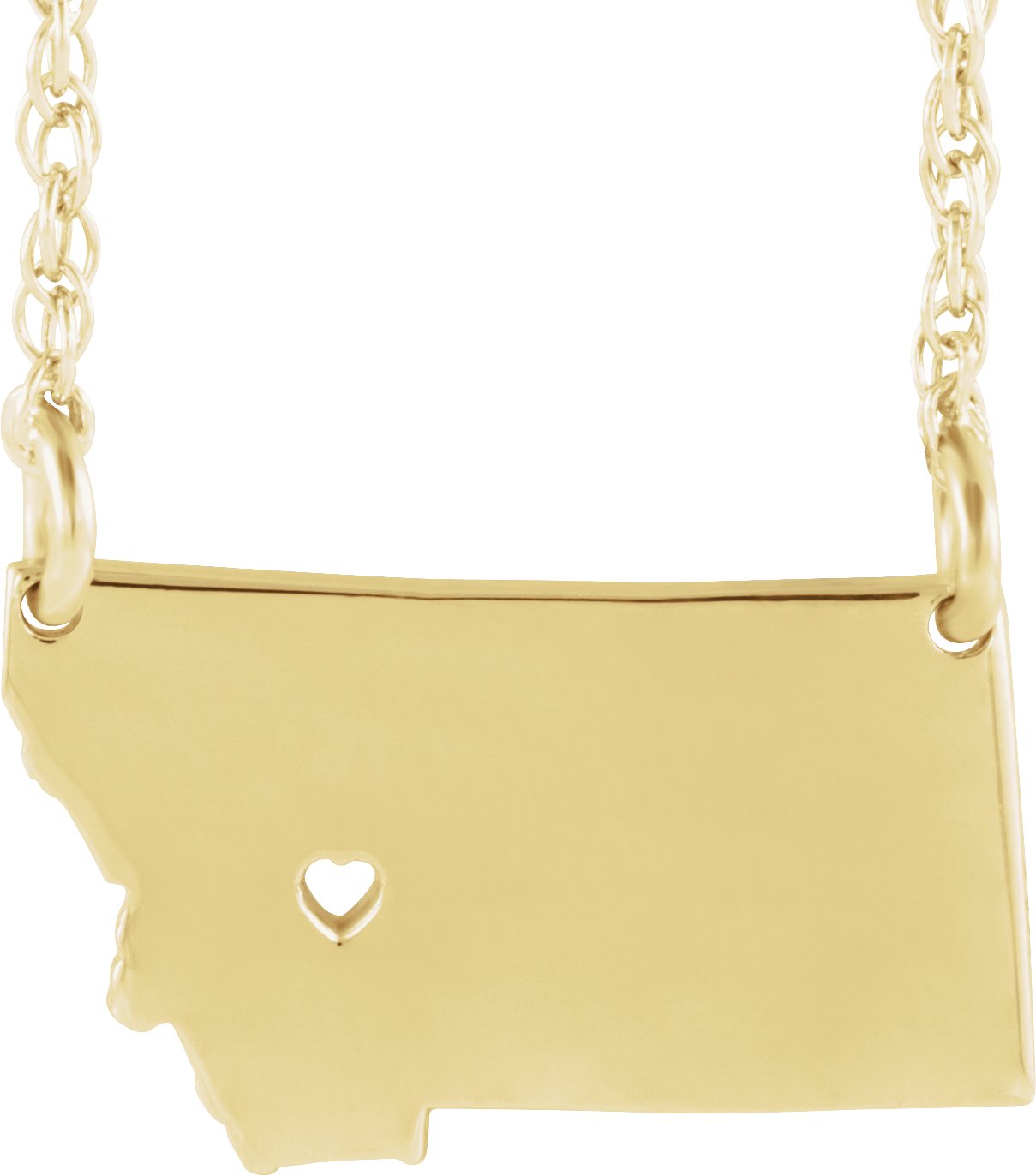Engravable State with Heart-Pierced City Necklace