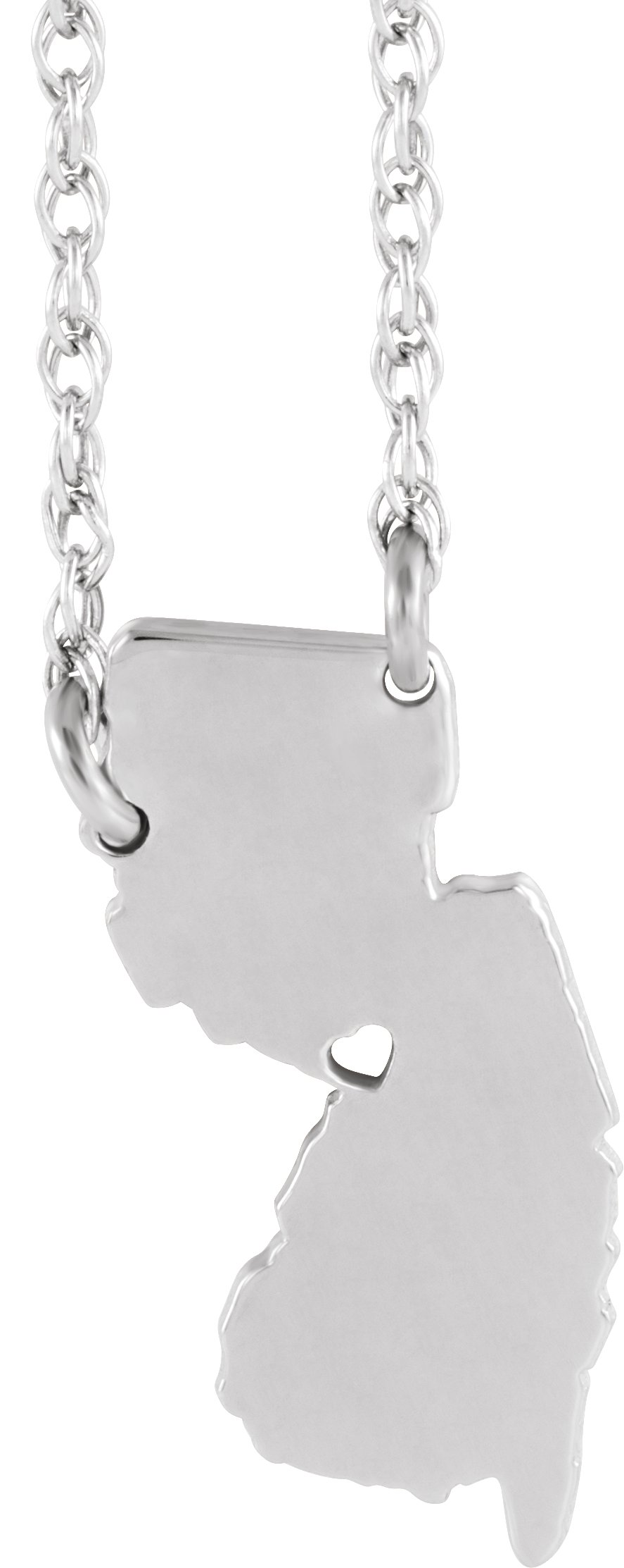 Engravable State with Heart-Pierced City Necklace