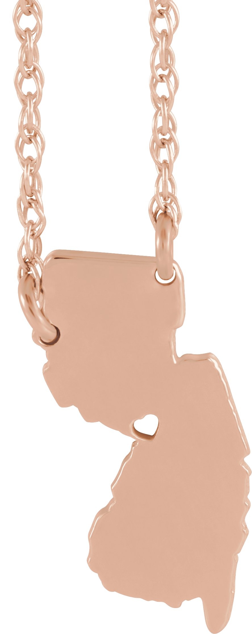 Engravable State with Heart-Pierced City Necklace