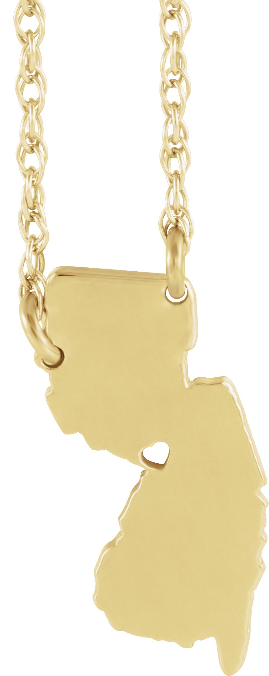 Engravable State with Heart-Pierced City Necklace