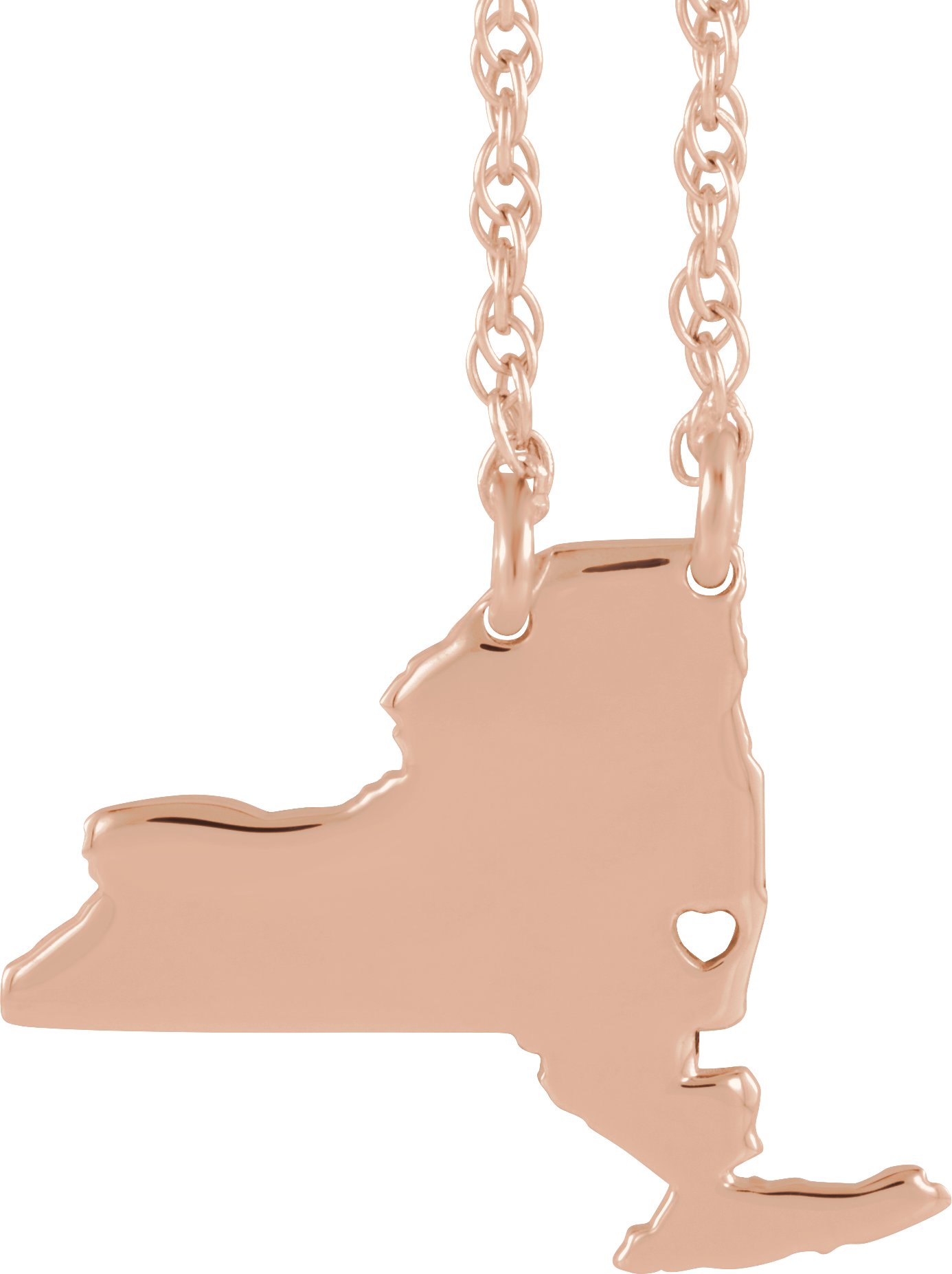 Engravable State with Heart-Pierced City Necklace