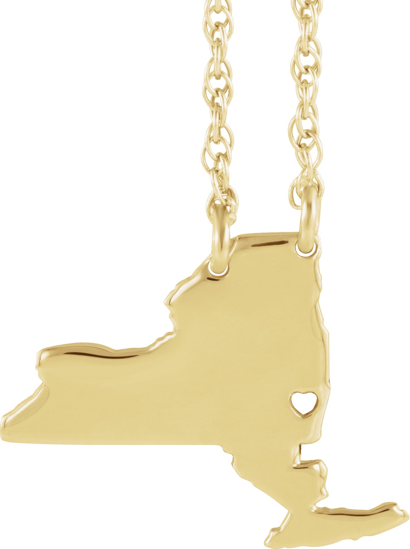 Engravable State with Heart-Pierced City Necklace