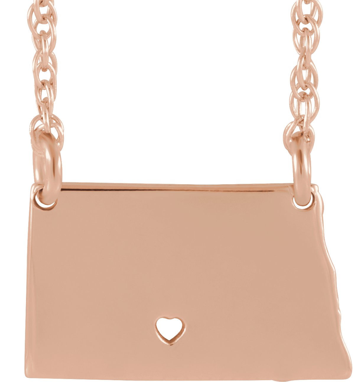 Engravable State with Heart-Pierced City Necklace