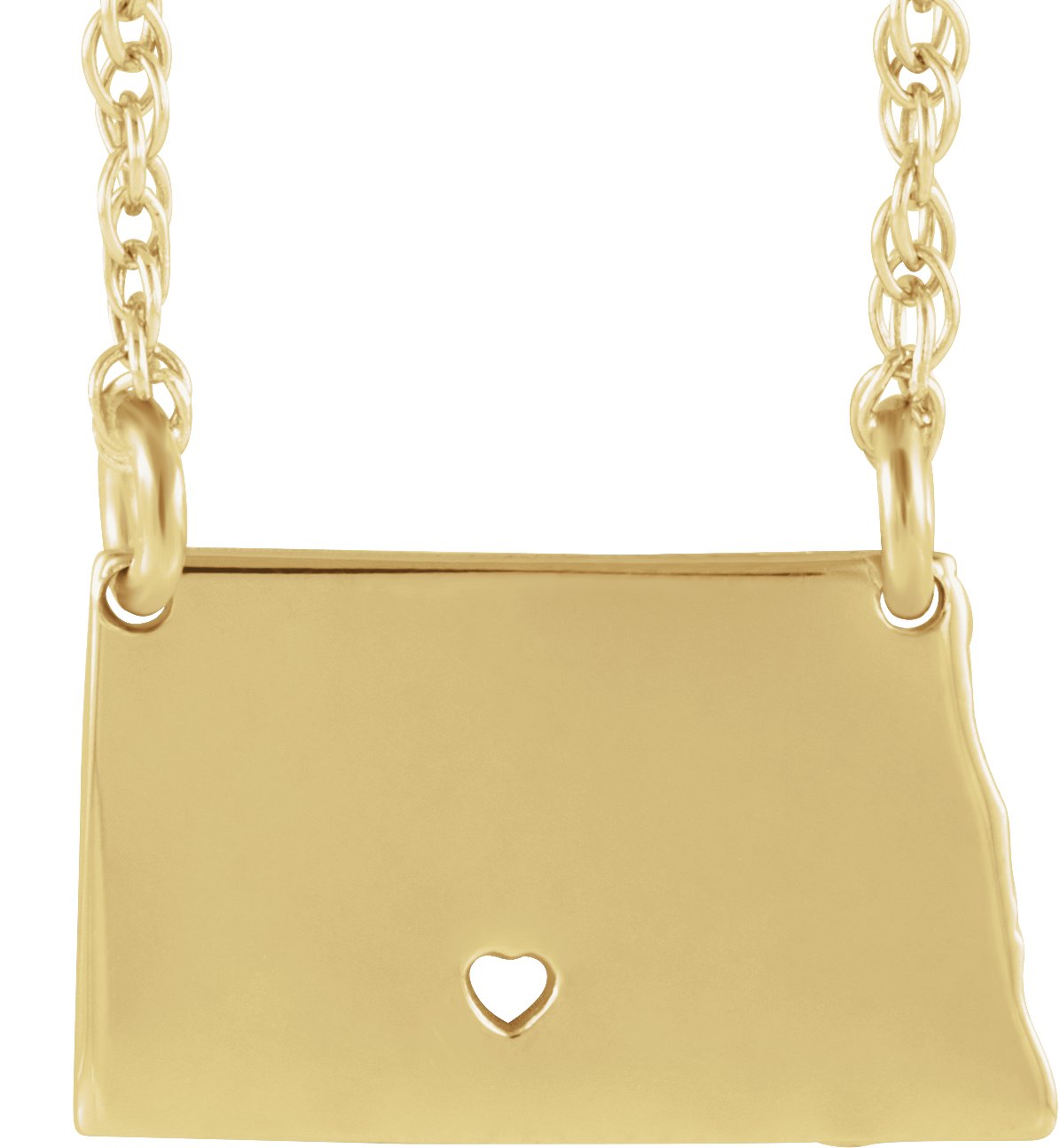 Engravable State with Heart-Pierced City Necklace
