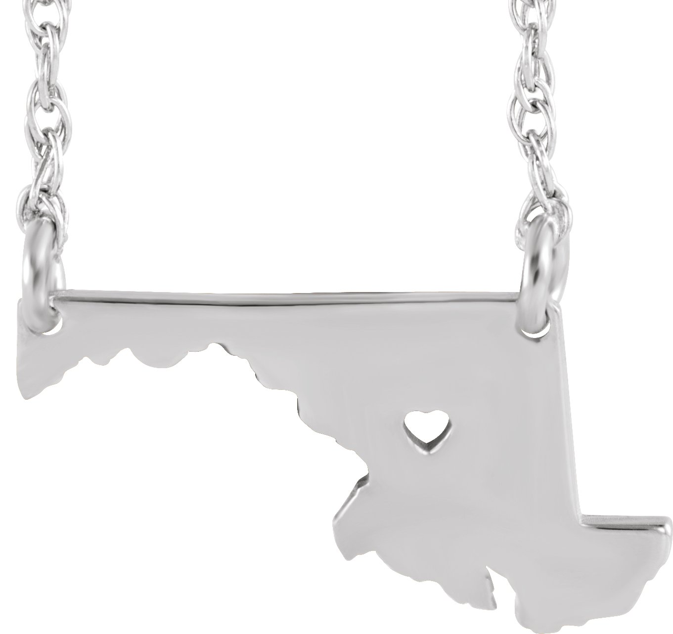Engravable State with Heart-Pierced City Necklace