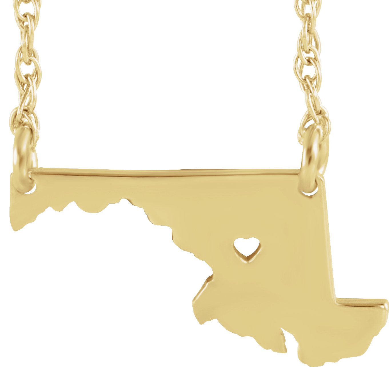 Engravable State with Heart-Pierced City Necklace