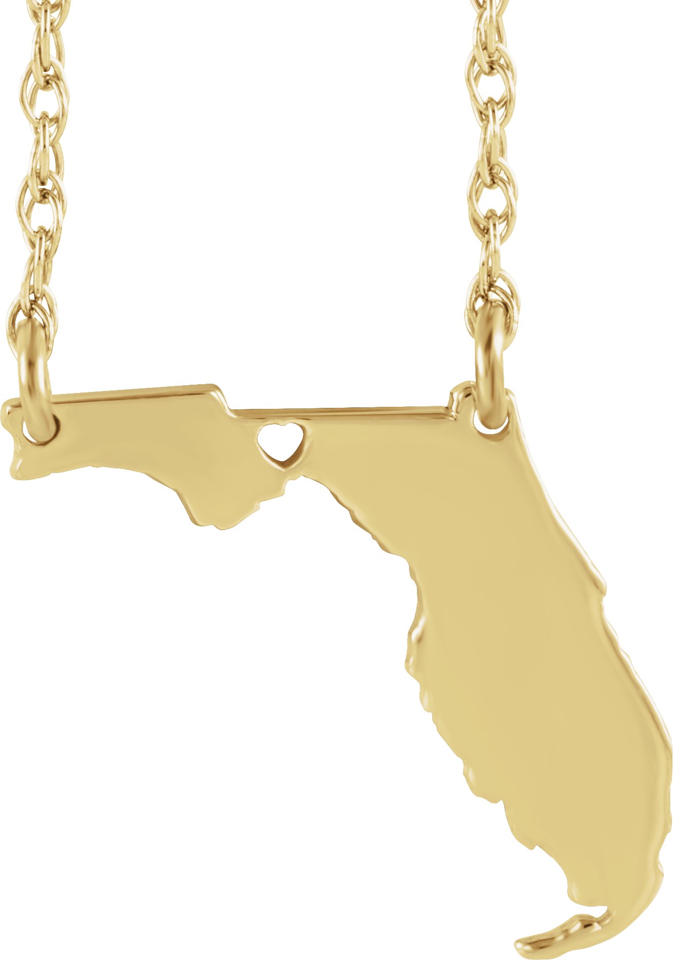 Engravable State with Heart-Pierced City Necklace