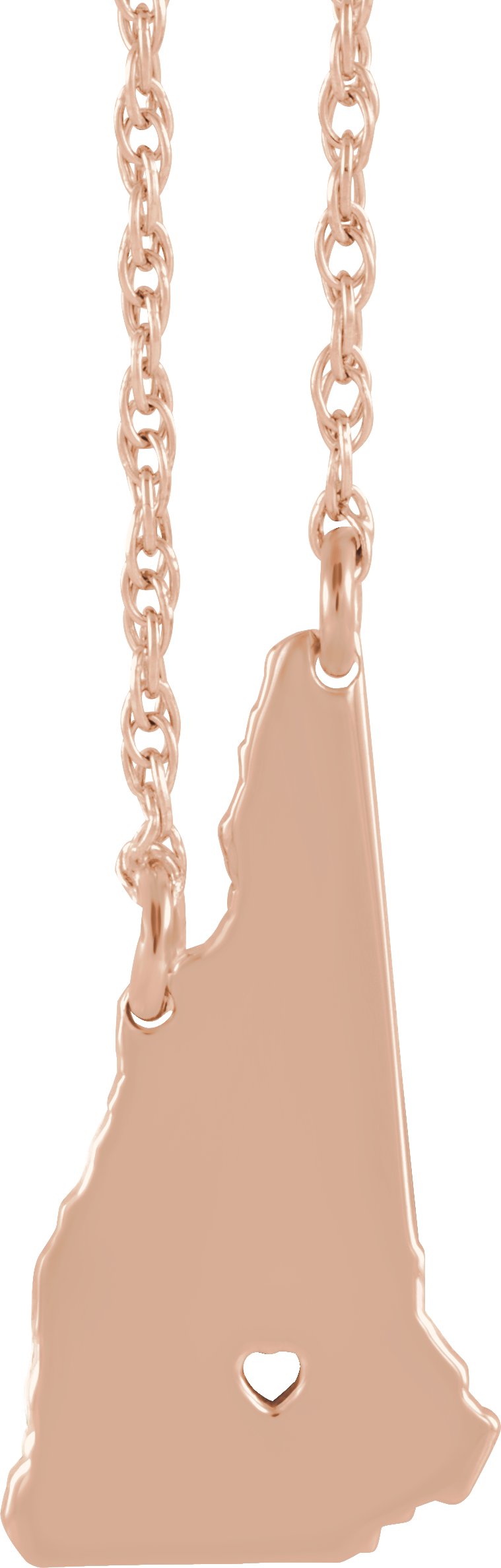 Engravable State with Heart-Pierced City Necklace