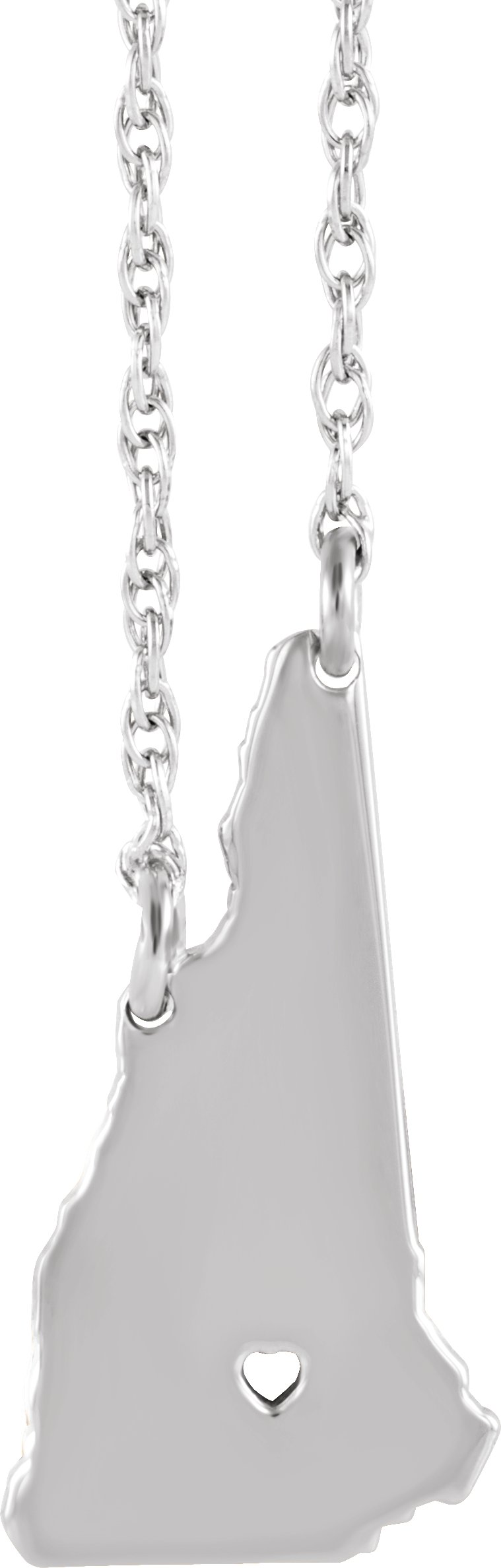 Engravable State with Heart-Pierced City Necklace