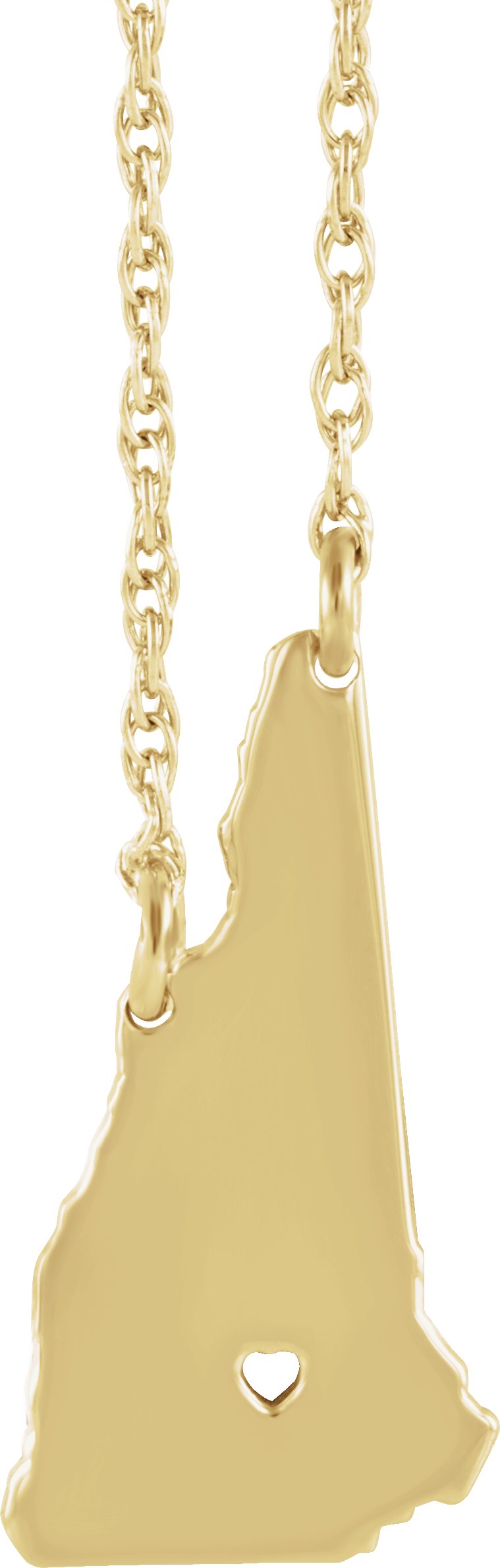 Engravable State with Heart-Pierced City Necklace