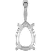 Pear 4-Prong Solitaire Pendant 