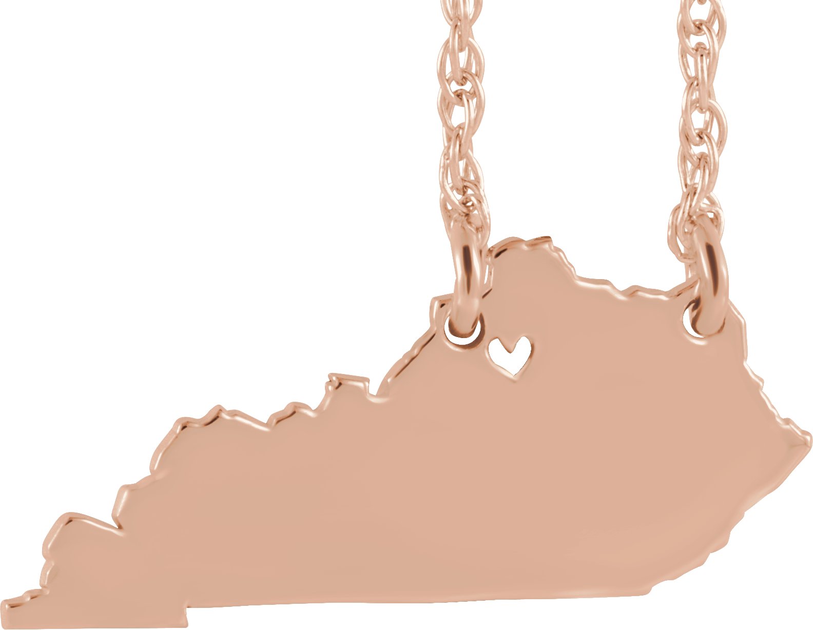 Engravable State with Heart-Pierced City Necklace