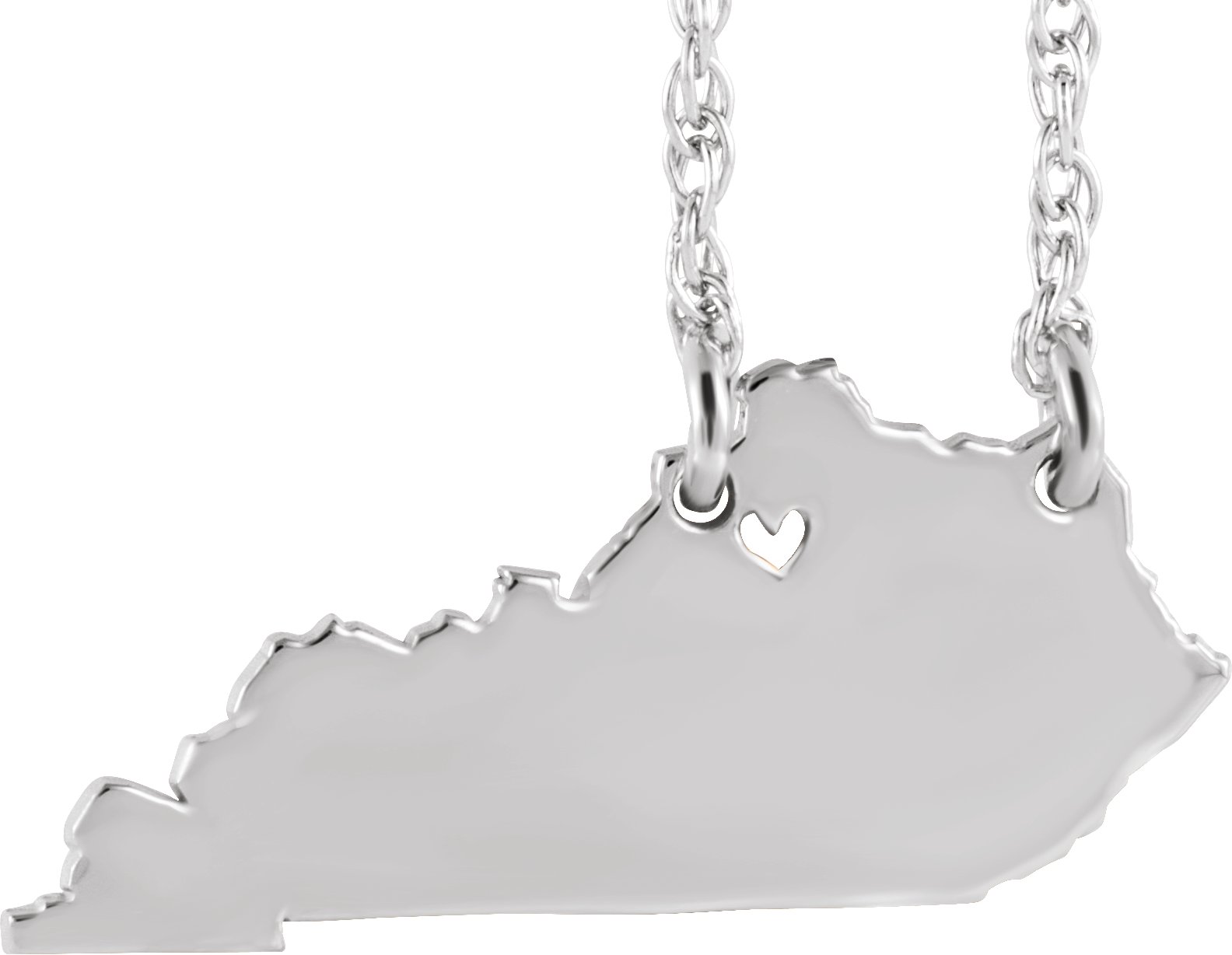Engravable State with Heart-Pierced City Necklace