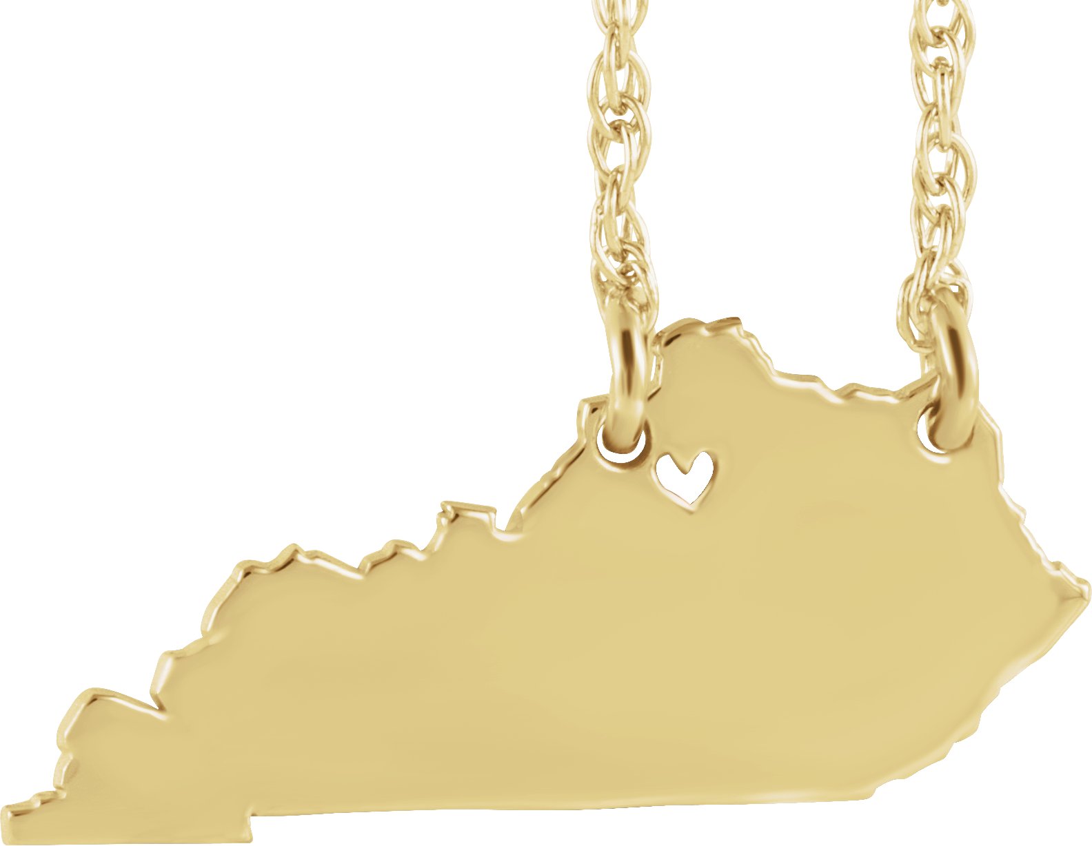 Engravable State with Heart-Pierced City Necklace