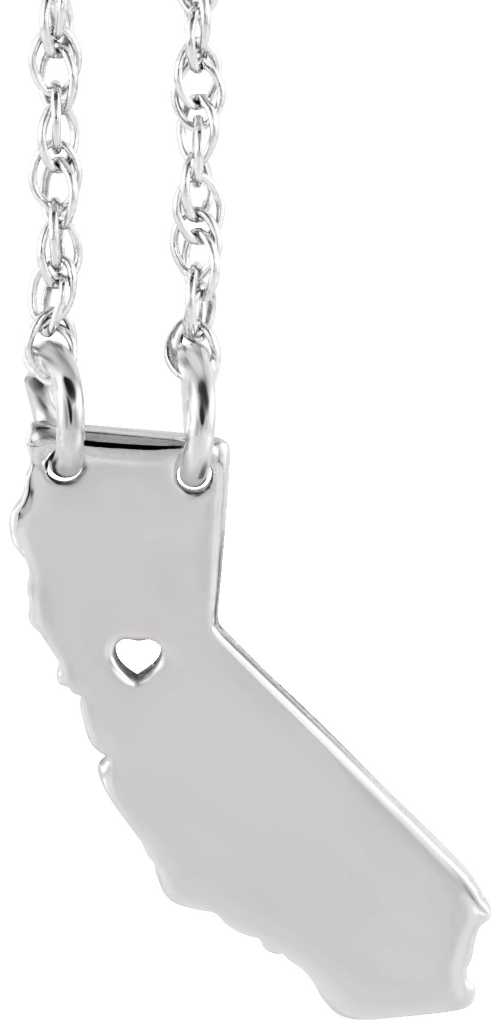 Engravable State with Heart-Pierced City Necklace