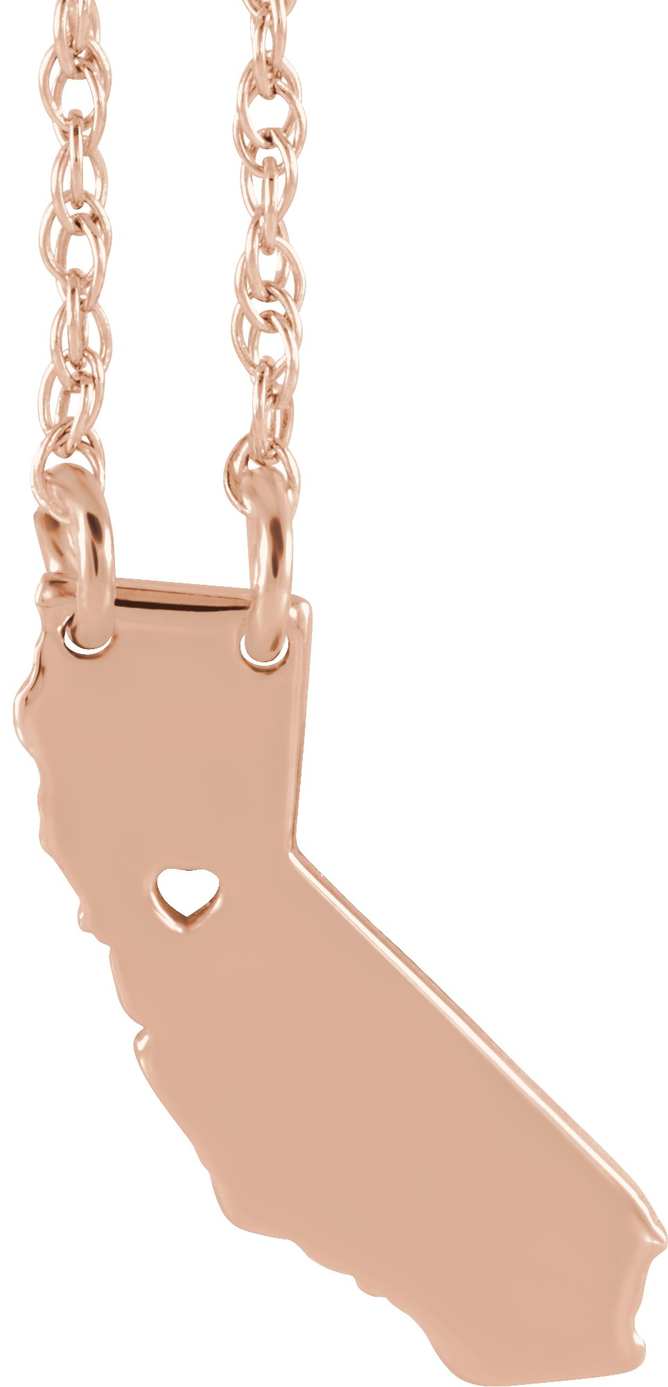 Engravable State with Heart-Pierced City Necklace