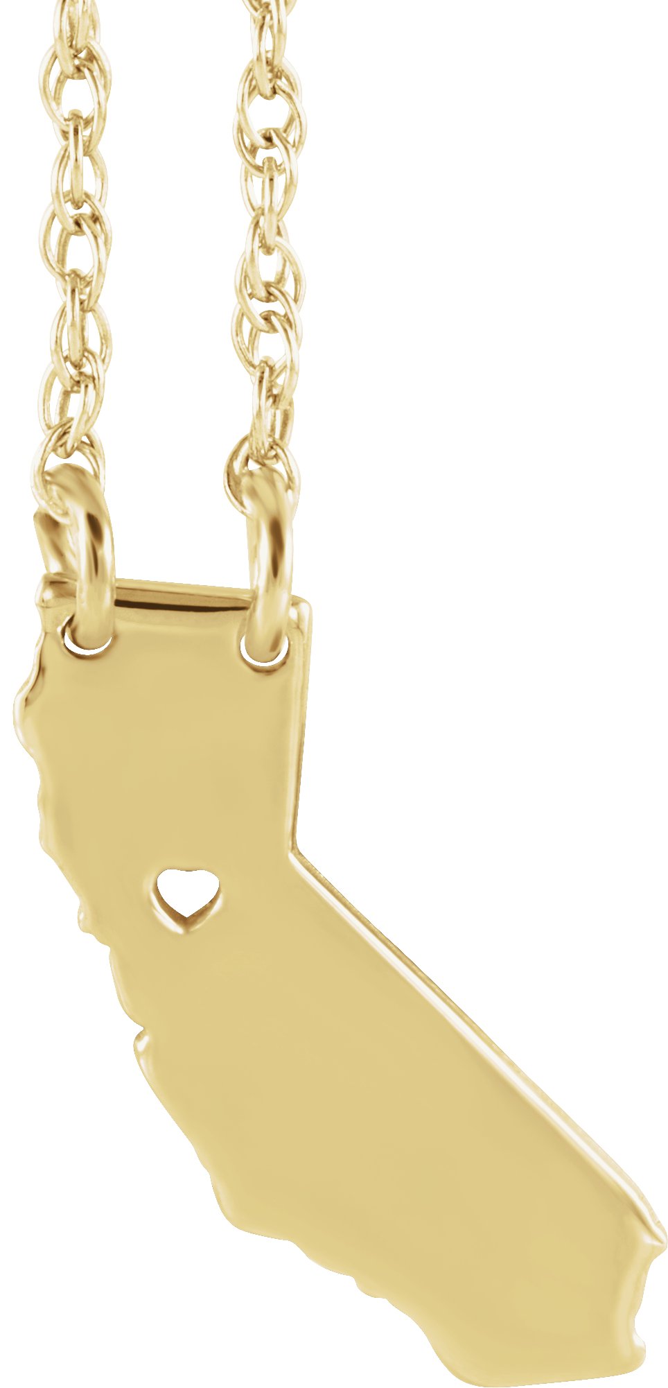 Engravable State with Heart-Pierced City Necklace