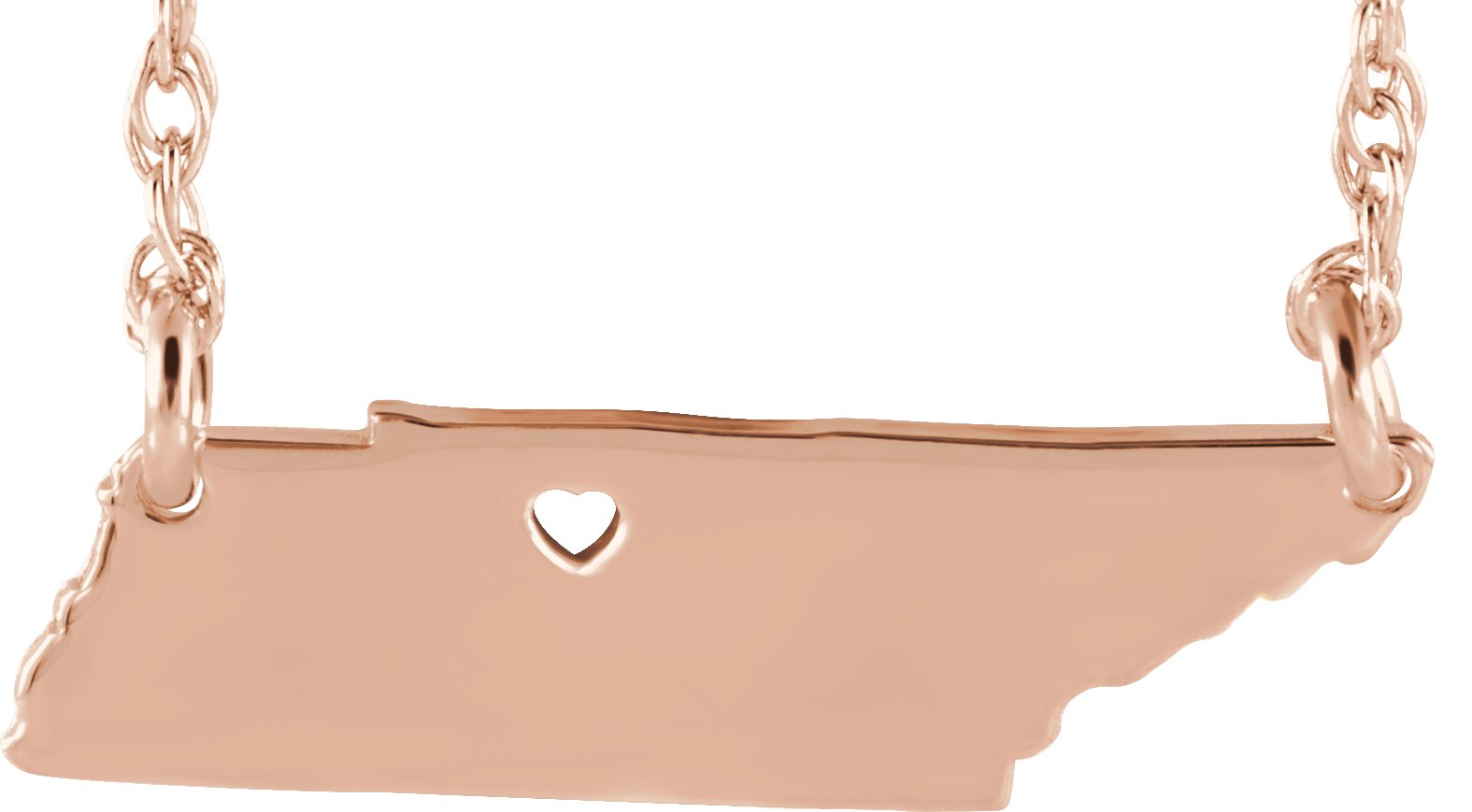 Engravable State with Heart-Pierced City Necklace