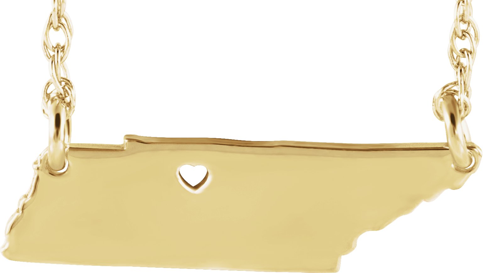 Engravable State with Heart-Pierced City Necklace