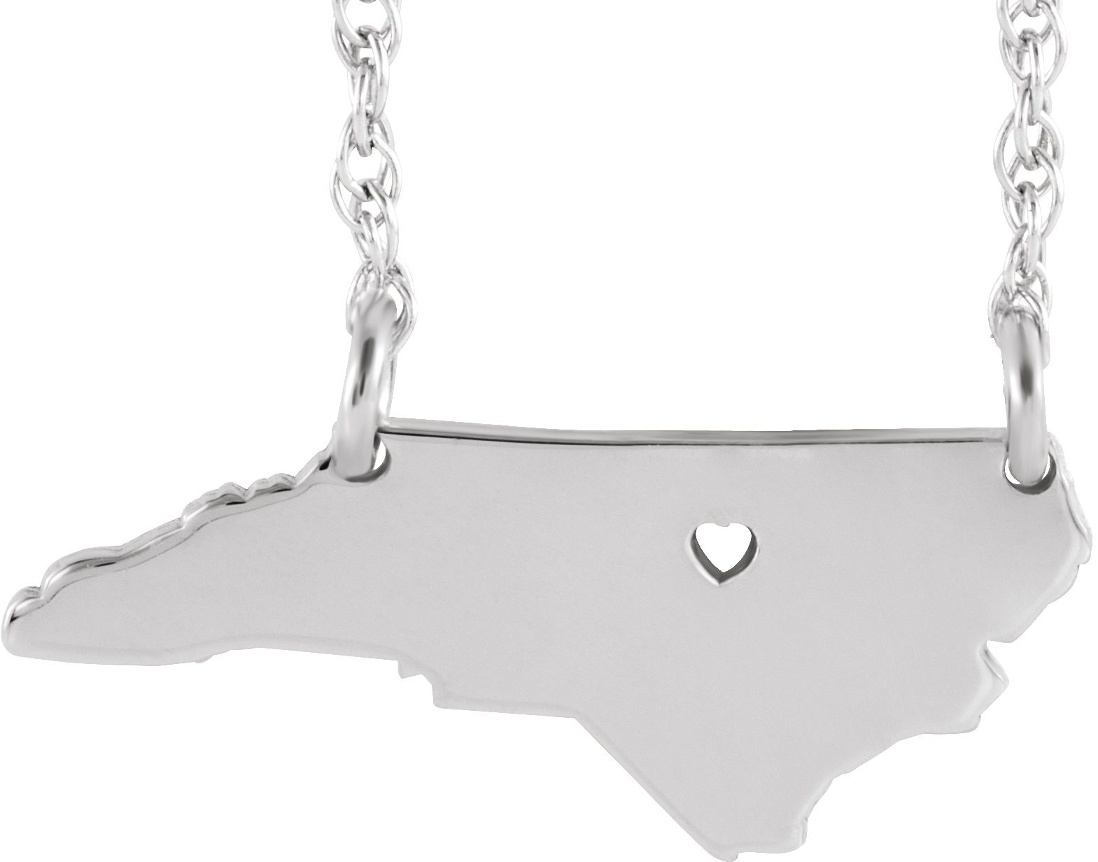 Engravable State with Heart-Pierced City Necklace