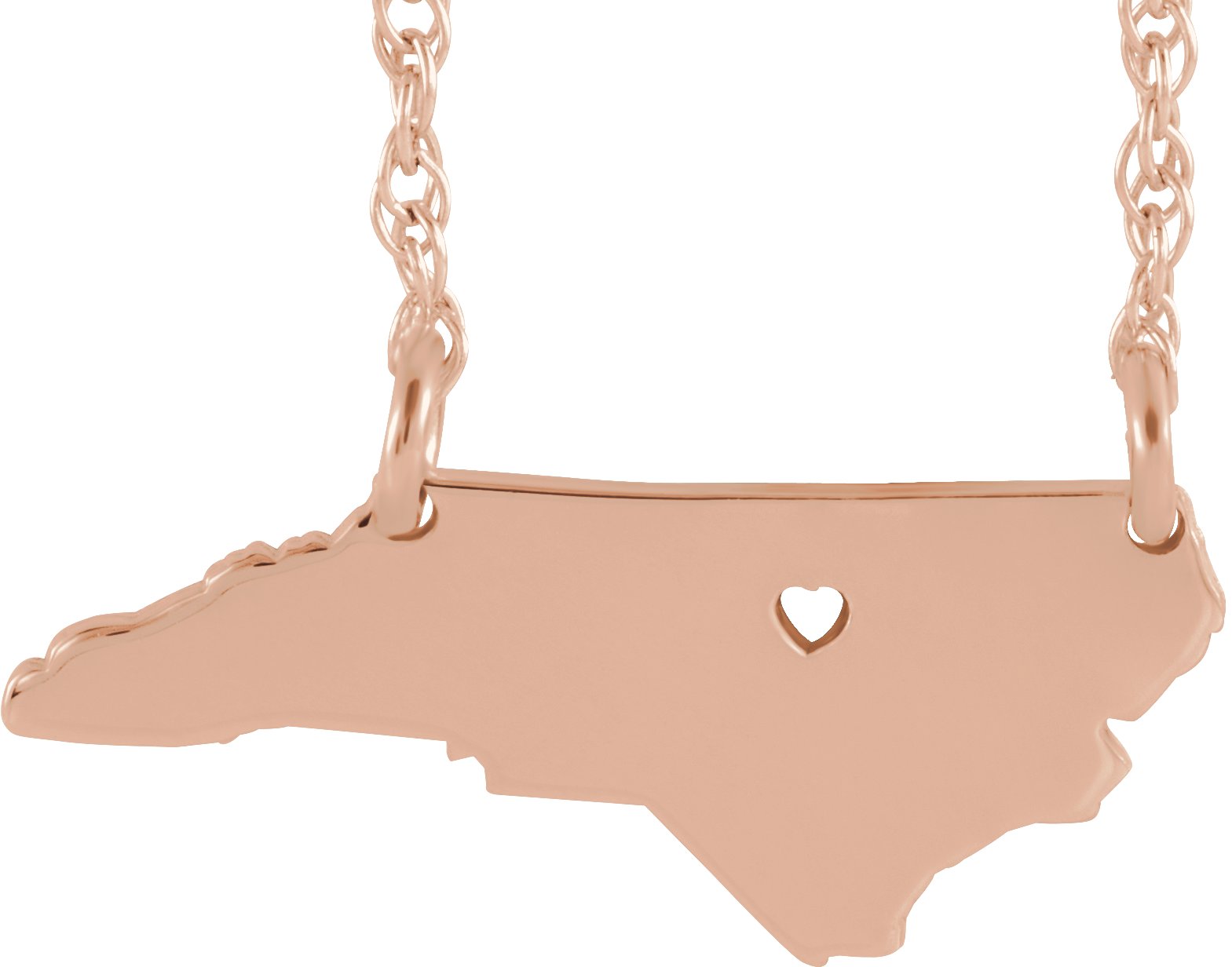 Engravable State with Heart-Pierced City Necklace