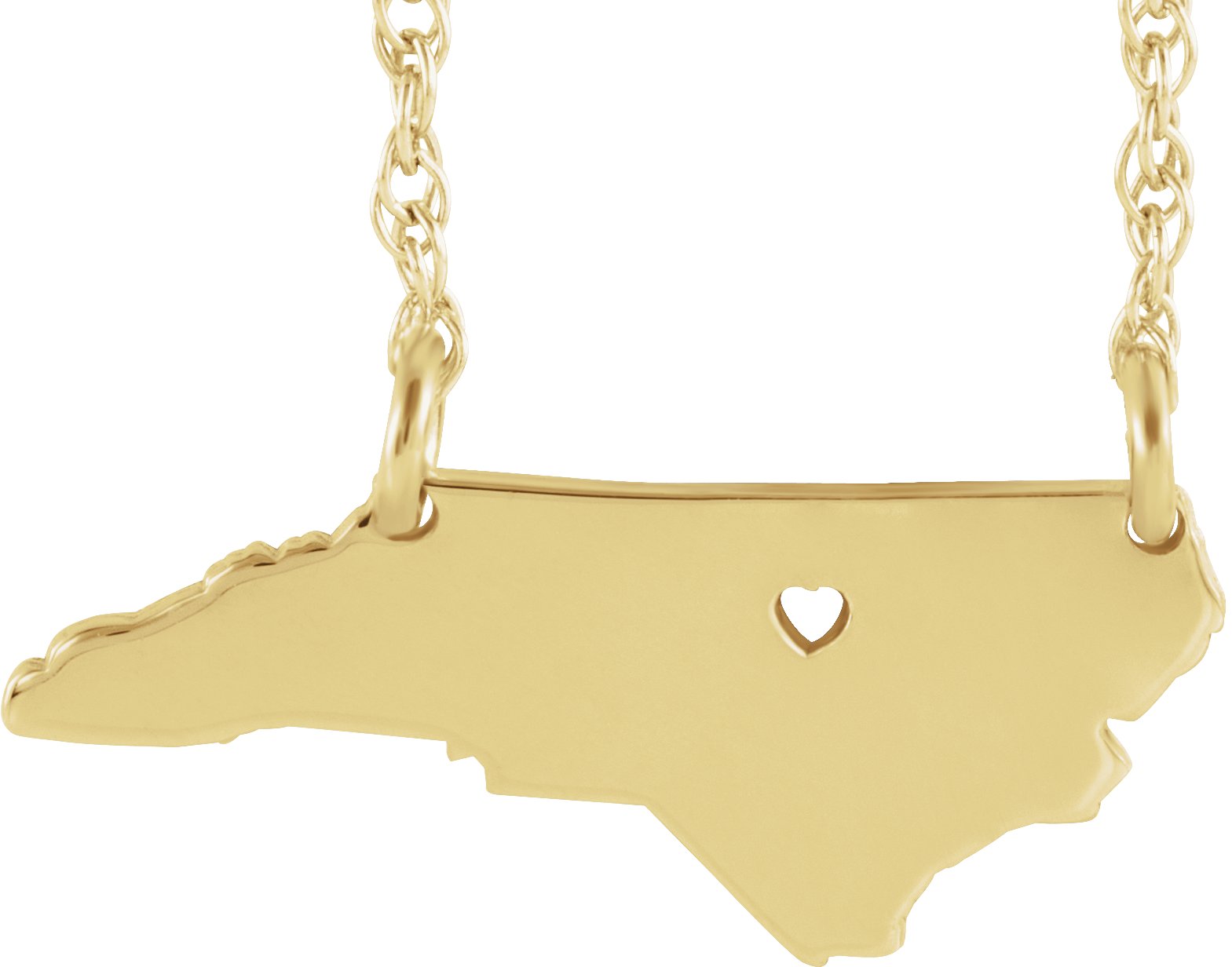 Engravable State with Heart-Pierced City Necklace