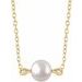 14K Yellow Cultured White Freshwater Pearl 16-18