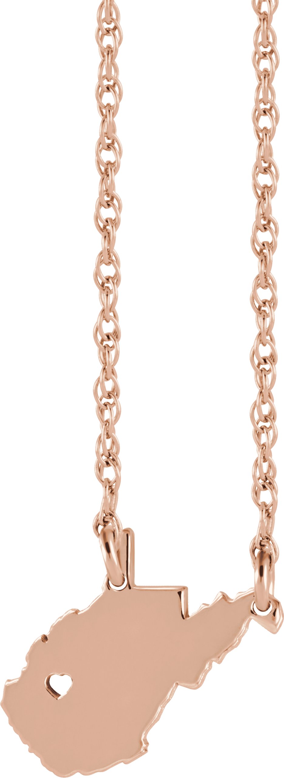 Engravable State with Heart-Pierced City Necklace