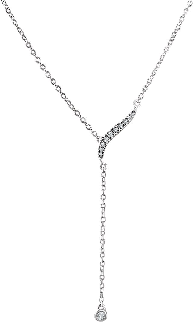 14K White 1/10 CTW Natural Diamond 16-18 Y Necklace
