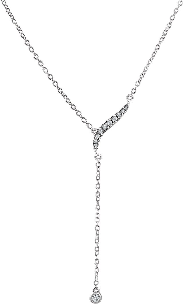 14K White 1/10 CTW Natural Diamond 16-18" Y Necklace