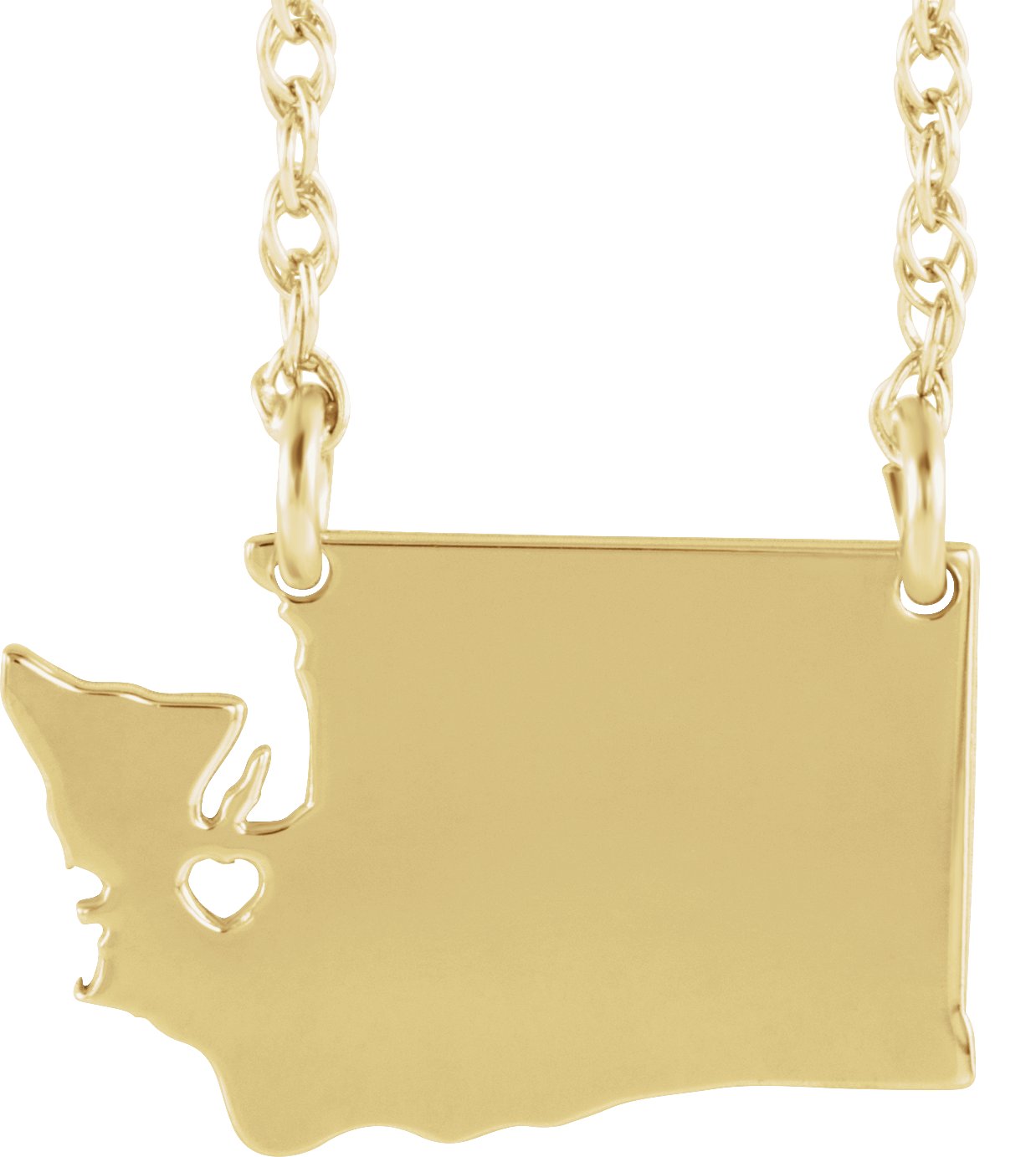 Engravable State with Heart-Pierced City Necklace