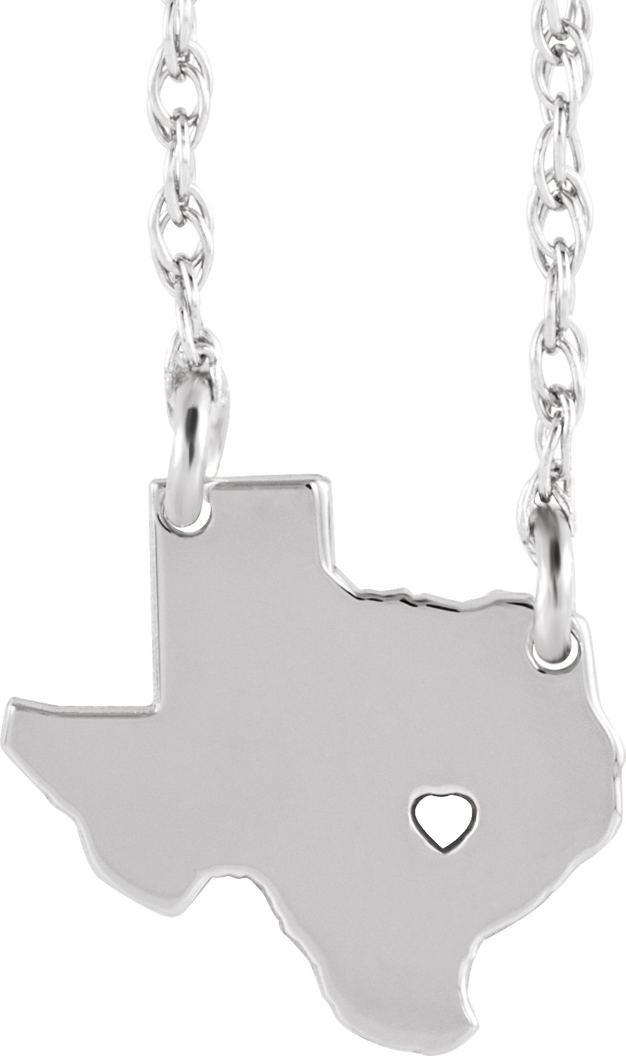 Engravable State with Heart-Pierced City Necklace