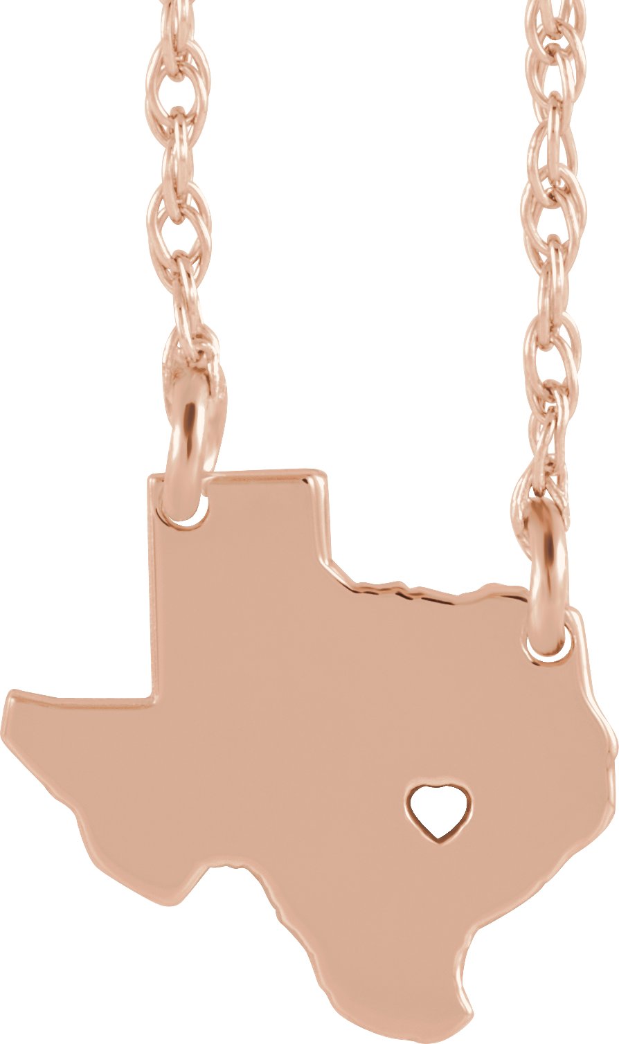 Engravable State with Heart-Pierced City Necklace